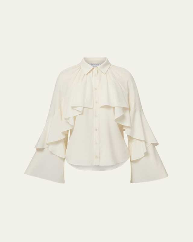 Demaris Silk Ruffled Blouse